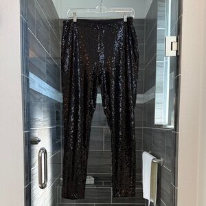 Cable & Guage Black Sequin Leggings NWT